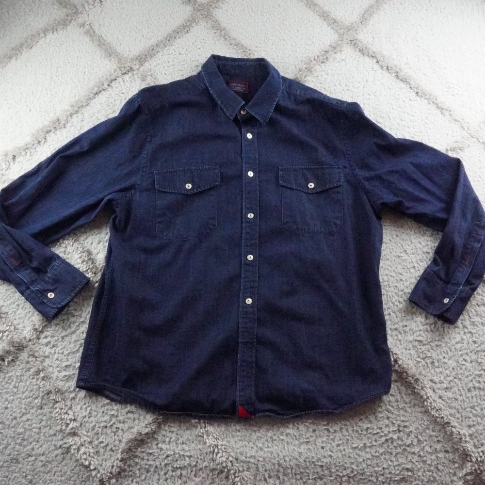 UNTUCKit denim causal button down shirt men's size XL